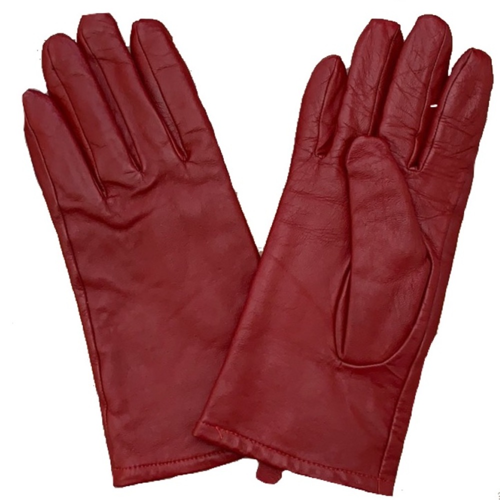 Women’s Genuine Red Leather Gloves - Picture 1 of 8
